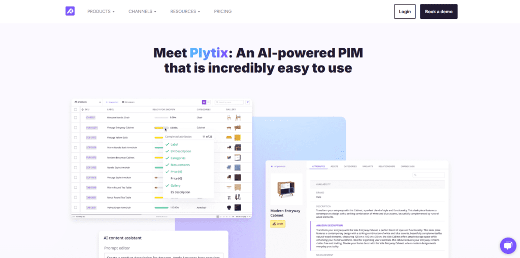 Plytix claims to be an easy-to-use, AI-powered PIM.